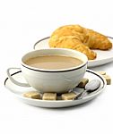 Coffee And Croissant Stock Photo