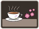 Coffee And Flower Illustration Stock Photo