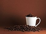 Coffee Beans And Mug Stock Photo