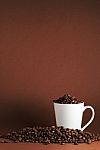 Coffee Beans And Mug Stock Photo