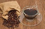 Coffee Cup And Coffee Beans Stock Photo