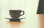 Coffee Cup On Wood Table,vintage Style Stock Photo
