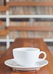 Coffee Cup On Wooden Table Stock Photo