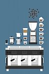 Coffee Machine And Accessories Icons Stock Photo