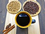 Coffee Mug And Coffee Bean Stock Photo