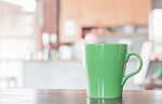 Coffee Mug In Coffee Shop Stock Photo
