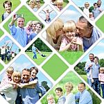 Collage Of Happy Family Pictures Stock Photo