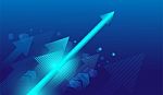Collection Arrows Oblique Up With Business Blue Background Stock Photo