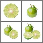 Collection Of Fresh Lime Stock Photo