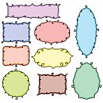 Collection Of Hand Drawn Doodle Frames Set Stock Photo