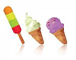 Collection Of Ice Cream Cone Stock Photo