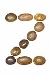 Collection Of Letters Of Sea Stones Close-up Isolated  Stock Photo