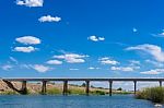 Colorado River Bridge Under Blue Sky Stock Photo