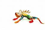 Colorful Chameleon Blown Glass ,reptile Symbol On Blown Glass Stock Photo