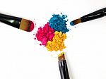 Colorful Crushed Eyeshadows Stock Photo