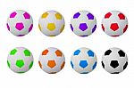 Colorful Footballs Stock Photo
