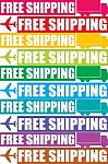 Colorful Free Shipping Tag Stock Photo