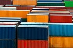 Colorful Freight Containers Stock Photo