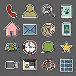 Communication Sticker Icons Stock Photo