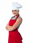Confident Young Female Cook Stock Photo