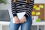 Confident Young Woman Working In Her Office With Digital Tablet Stock Photo