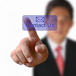 Contact Us Button On Keyboard Stock Photo