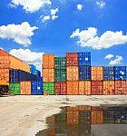 Containers Shipping Stock Photo