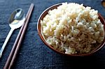 Cooked Brown Rice Stock Photo