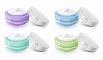 Cool Color Triangle Cosmetic Jar Open Cap Stock Photo