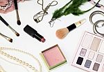 Cosmetics And Accessories Stock Photo