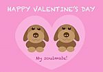 Couple Dogs Valentines Day Stock Photo