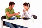 Couple Having Lunch Stock Photo