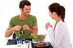 Couple Having Lunch Stock Photo