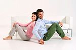 Couple Sitting Stock Photo