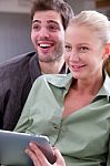 Couple With Digital Tablet Stock Photo