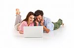 Couple With Laptop Stock Photo