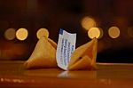 Cracked Fortune Cookie Stock Photo