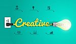 Creative Concept With Light Bulb Idea Stock Photo