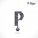 Creative P- Letter Icon Abstract Logo Design  Template Stock Photo