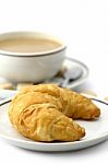 Croissant And Coffee Stock Photo