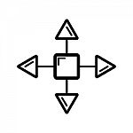 Cross Arrows Square Symbol Icon  Illustration On Whi Stock Photo