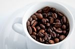Cup Of Coffee Beans Stock Photo