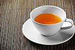 Cup Of Tea On Bamboo Stock Photo