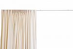 Curtain With Rail On White Background Stock Photo