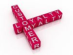 Customer Loyalty Crossword On White Background Stock Photo