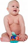 Cute Baby Boy With Toy Stock Photo