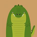 Cute Big Fat Crocodile Stock Photo