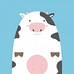 Cute Fat Big Cow Stock Photo