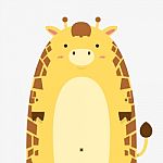 Cute Fat Big Giraffe Stock Photo