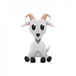 Cute Goat Is Animal Cartoon In Farm And Zoo Of Paper Cut Stock Photo